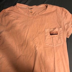 salmon pink shirt!